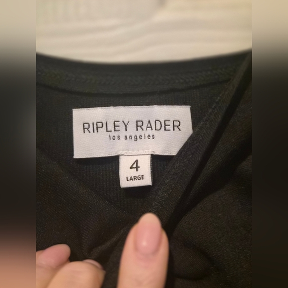 Ripley Rader Black Ponte Knit Tank Wide Leg Jumpsuit- Size 4 Large - Picture 4 of 5